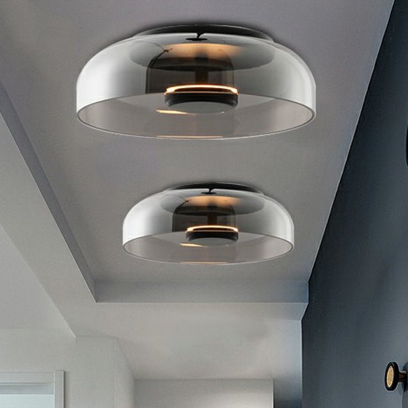 Moderne LED-loftlampe med glaskuppel | Euroselle