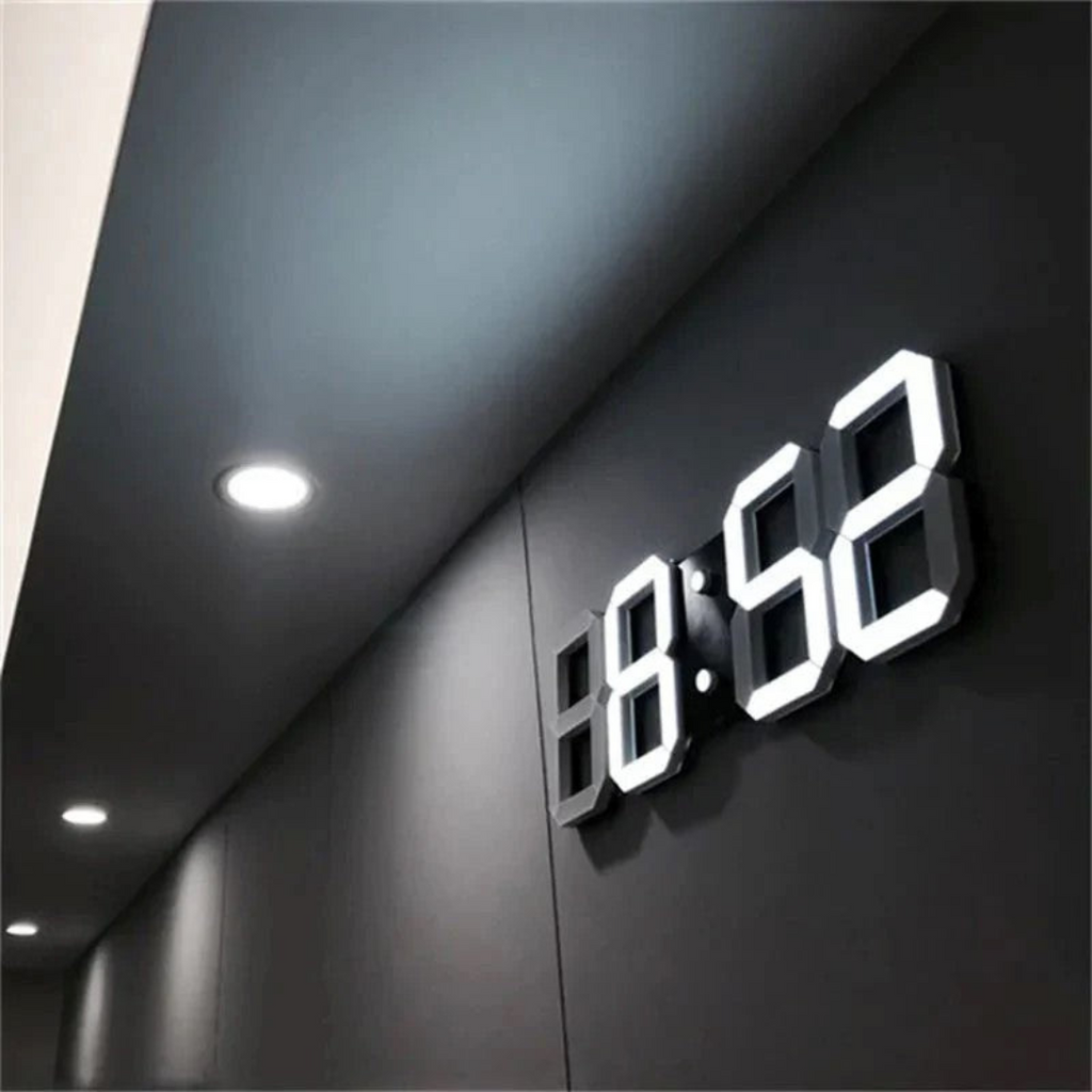 Modern 3D LED-falióra digitális idő kijelzővel | Euroselle