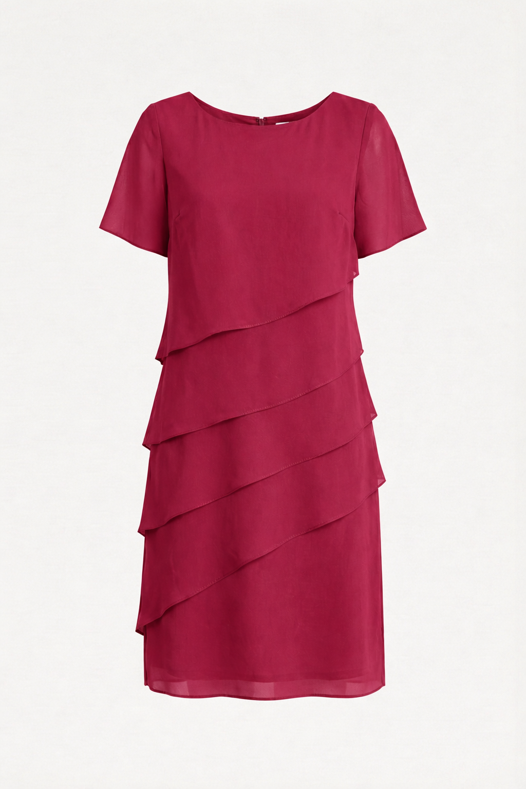 Vestido midi de chiffon em camadas Euroselle para um guarda-roupa moderno