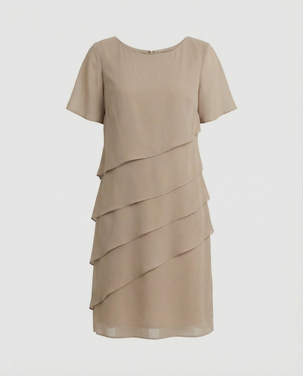 Vestido midi de chiffon em camadas Euroselle para um guarda-roupa moderno