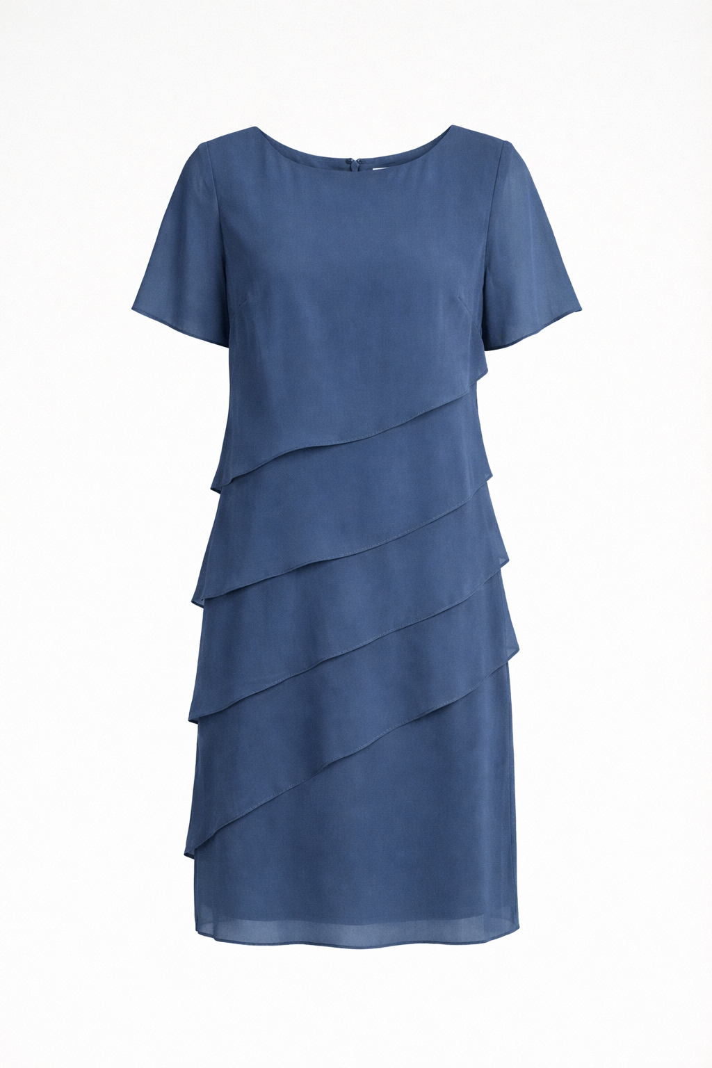 Vestido midi de chiffon em camadas Euroselle para um guarda-roupa moderno