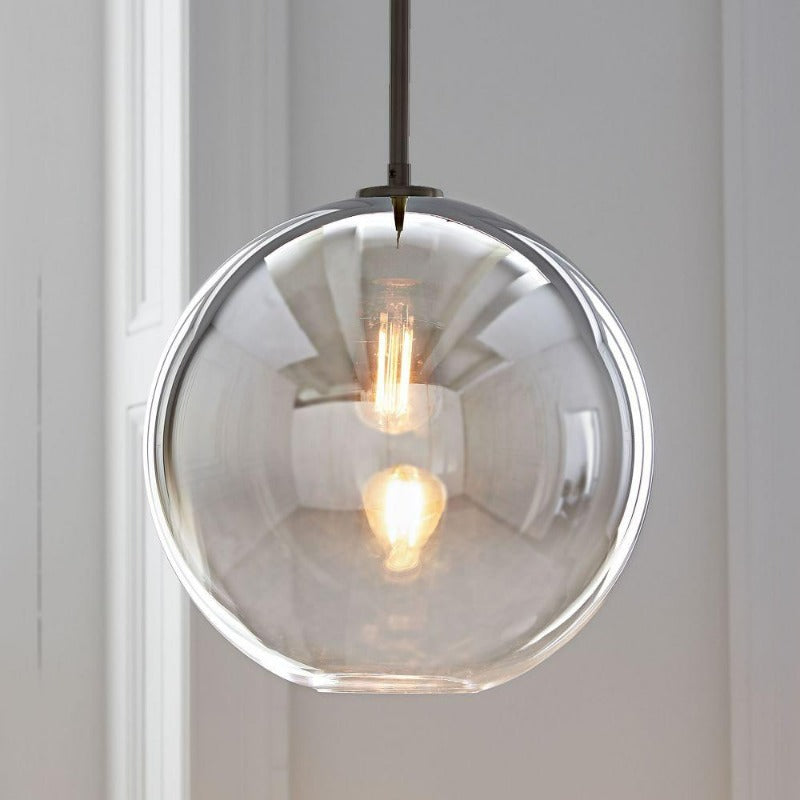 Orbital pendellampe i glas | Moderne messinglampe | Euroselle
