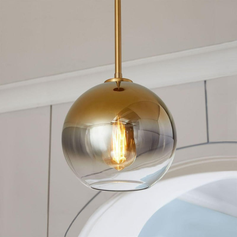 Orbital pendellampe i glas | Moderne messinglampe | Euroselle