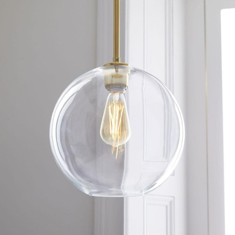 Orbital pendellampe i glas | Moderne messinglampe | Euroselle
