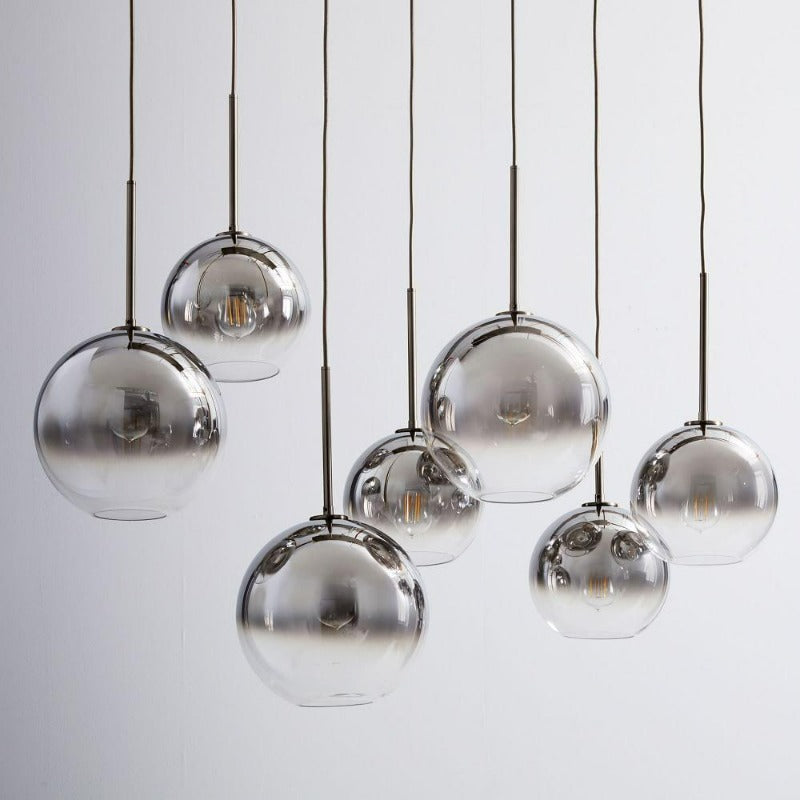 Orbital pendellampe i glas | Moderne messinglampe | Euroselle