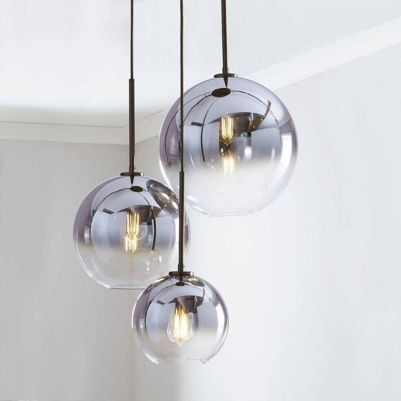 Orbital pendellampe i glas | Moderne messinglampe | Euroselle