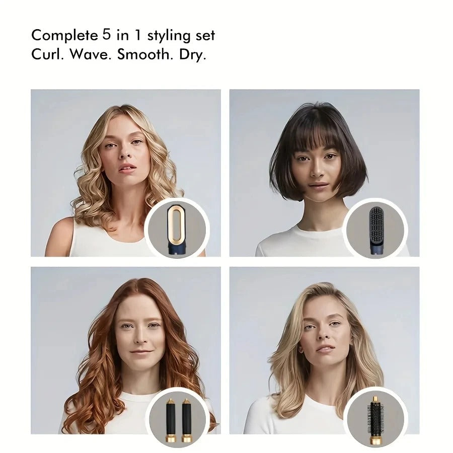 Glossify 5-i-1-hårstyler | 1000 W varmluftsbørste med ioneteknologi | Euroselle