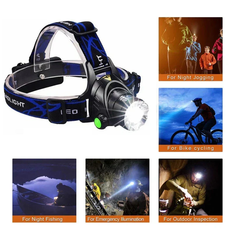 Rechargeable LED Headlamp | Waterproof & Zoomable Light | Euroselle