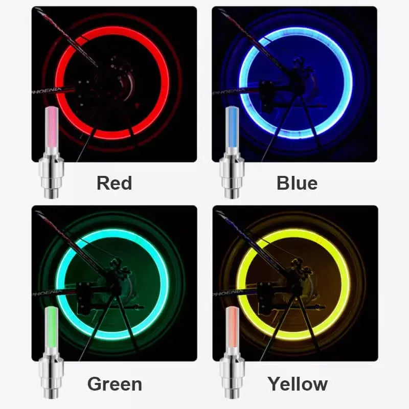 Éclairage de valve de vélo de haute qualité à LED – Parfait pour les sorties nocturnes | Euroselle