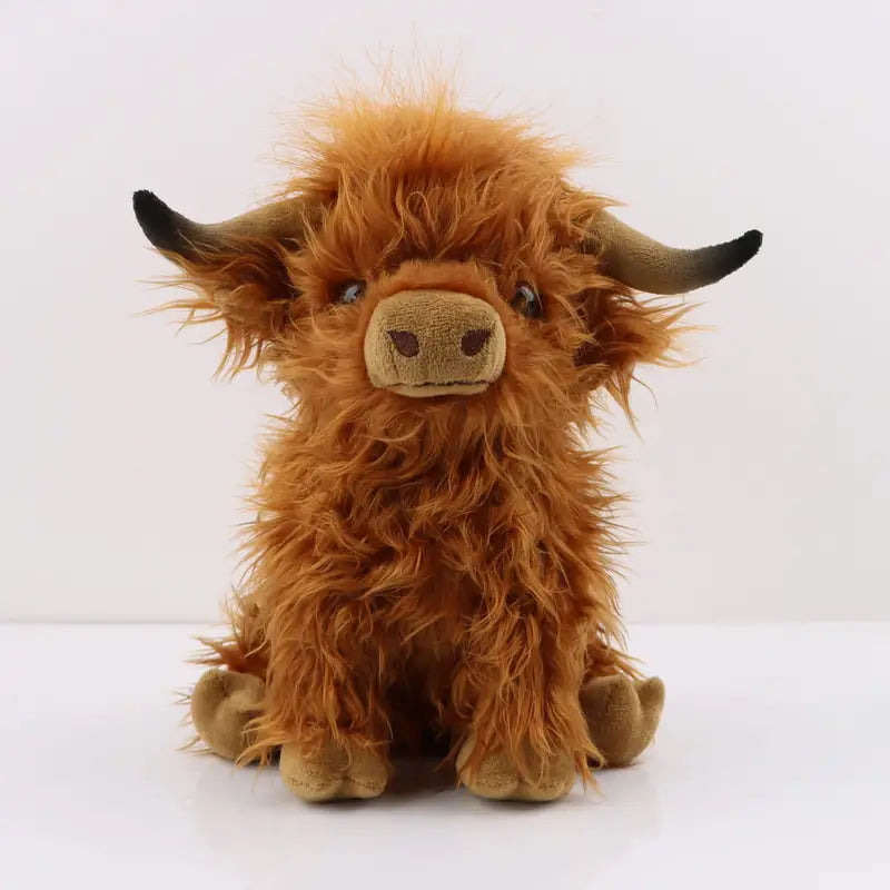 Highland gosig ko | Mjuk och mysig gosedjur | Brun/vit | Euroselle