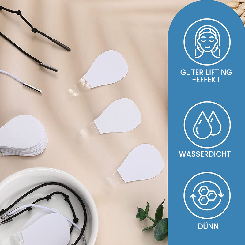Onzichtbare faceliftpleisters | 120 stuks | Ultr dunne hechttechnologie van 0,02 mm | Waterdicht en hypoallergeen | Mechanische V-vormige lifting | Transparant | Euroselle