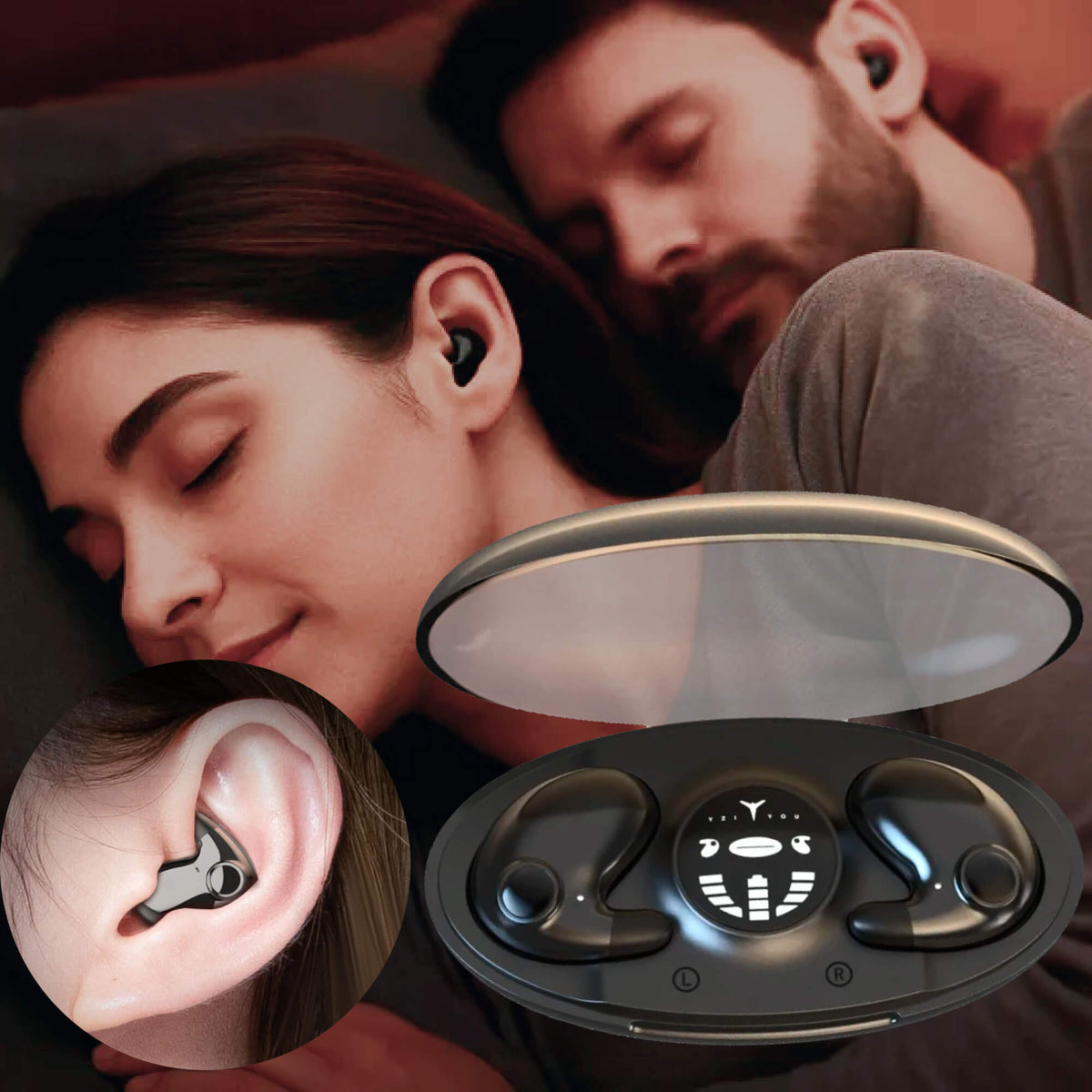 Láthatatlan vezeték nélküli alvófülhallgató | IPX5 vízállóság, Bluetooth 5.3 a kényelmes alváshoz és pihenéshez | Euroselle