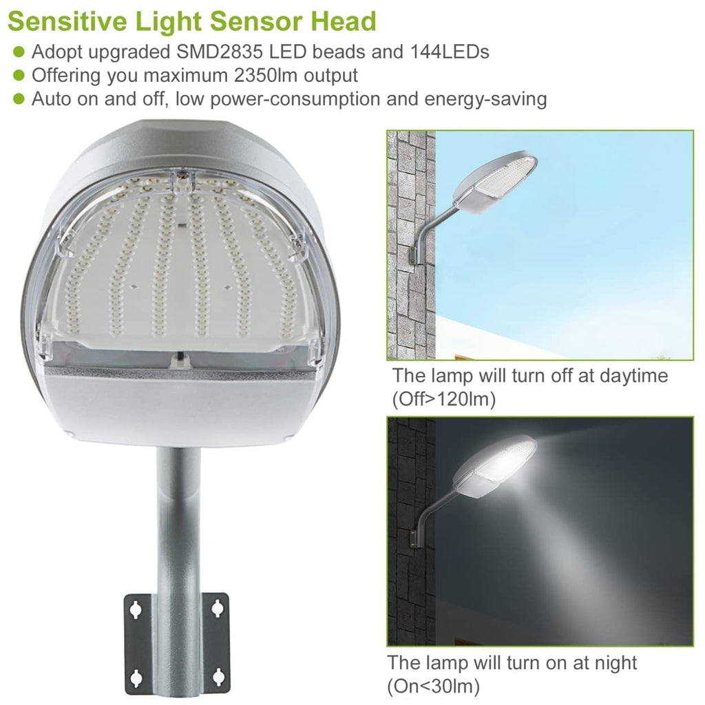 Naświetlacz ścienny LED Kocaso, 144 diody LED z czujnikiem zmierzchu – wodoodporna lampa zewnętrzna IP65 | Euroselle