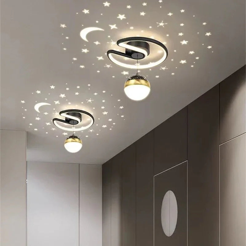 مصابيح سقف LED بتصميم السماء المرصعة بالنجوم – تصميم مصباح معلّق عصري لغرف الأطفال وغرف المعيشة | يوروسيل