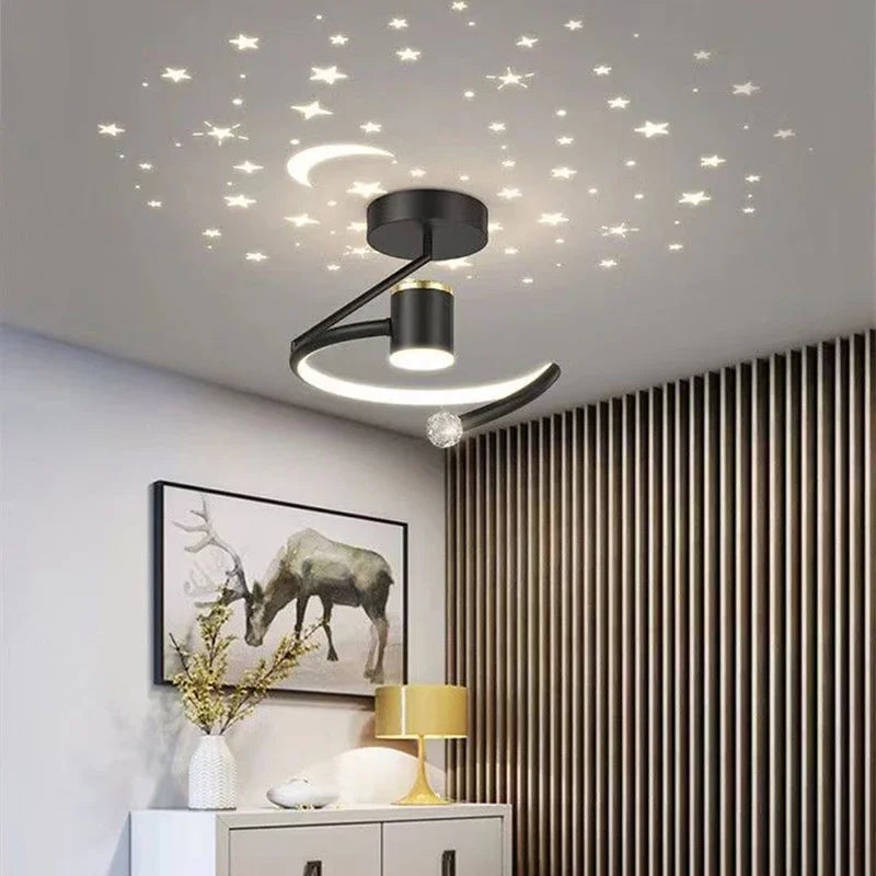 مصابيح سقف LED بتصميم السماء المرصعة بالنجوم – تصميم مصباح معلّق عصري لغرف الأطفال وغرف المعيشة | يوروسيل