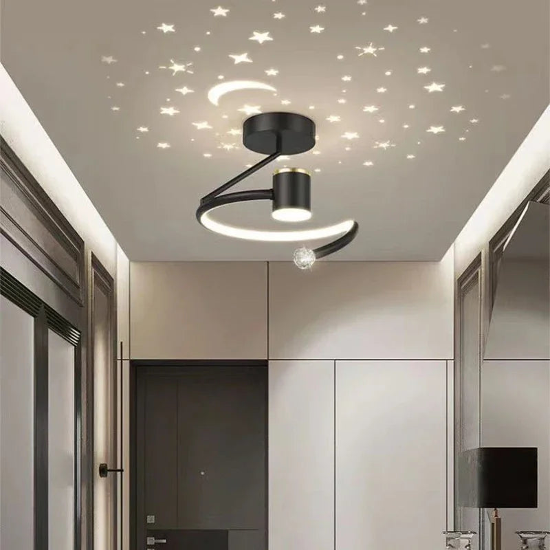 مصابيح سقف LED بتصميم السماء المرصعة بالنجوم – تصميم مصباح معلّق عصري لغرف الأطفال وغرف المعيشة | يوروسيل