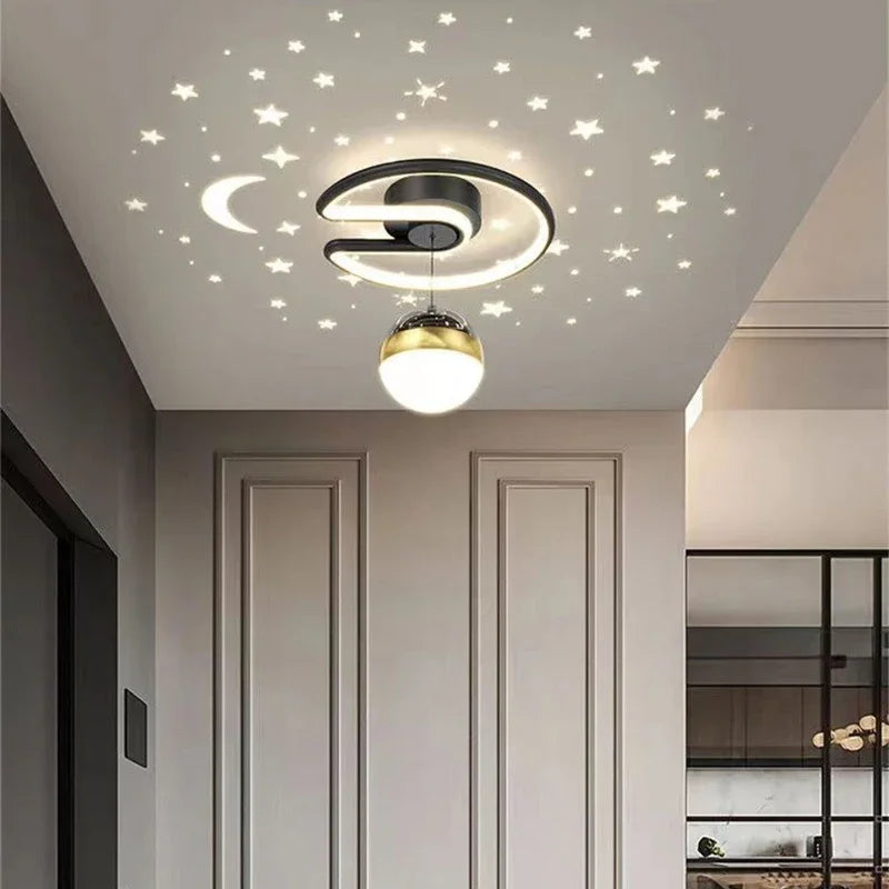 مصابيح سقف LED بتصميم السماء المرصعة بالنجوم – تصميم مصباح معلّق عصري لغرف الأطفال وغرف المعيشة | يوروسيل