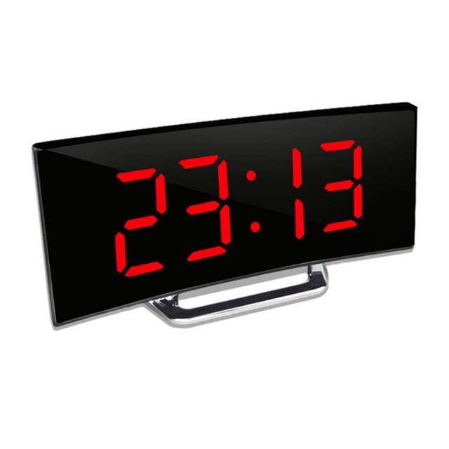 Iluminação LED com visor digital grande | Relógio despertador digital LED curvo – Amedea | Euroselle
