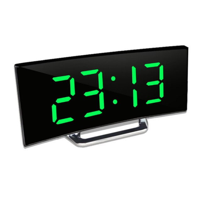 Iluminação LED com visor digital grande | Relógio despertador digital LED curvo – Amedea | Euroselle