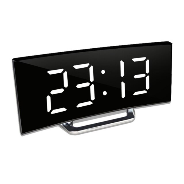 Iluminação LED com visor digital grande | Relógio despertador digital LED curvo – Amedea | Euroselle