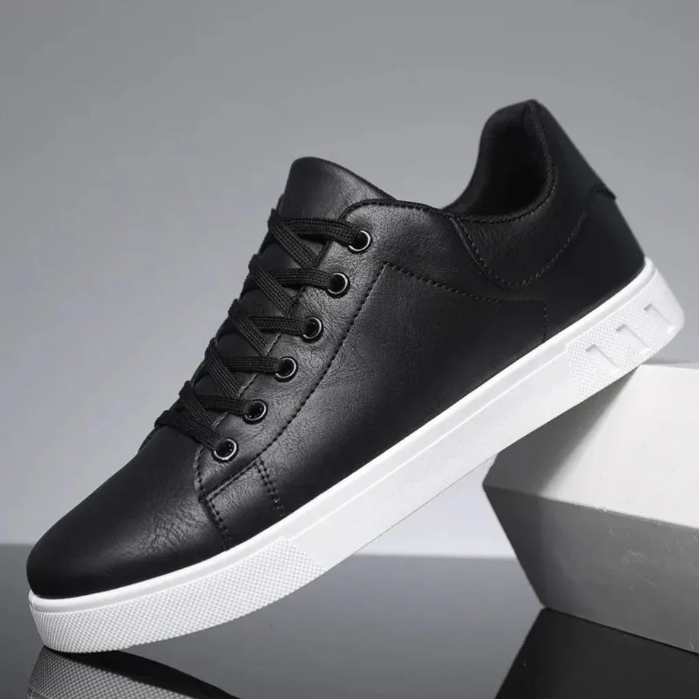Herres klassiske læderhverdags-sneakers | Euroselle