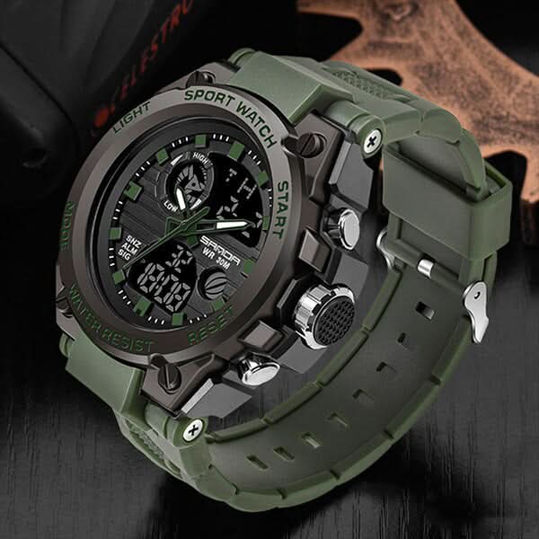 Militair horloge voor heren met analoog-digitaal display en functies | Euroselle