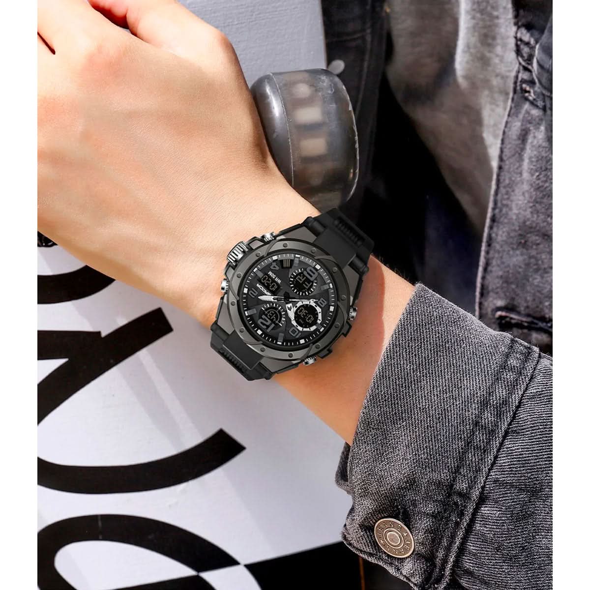 Militair horloge voor heren met analoog-digitaal display en functies | Euroselle