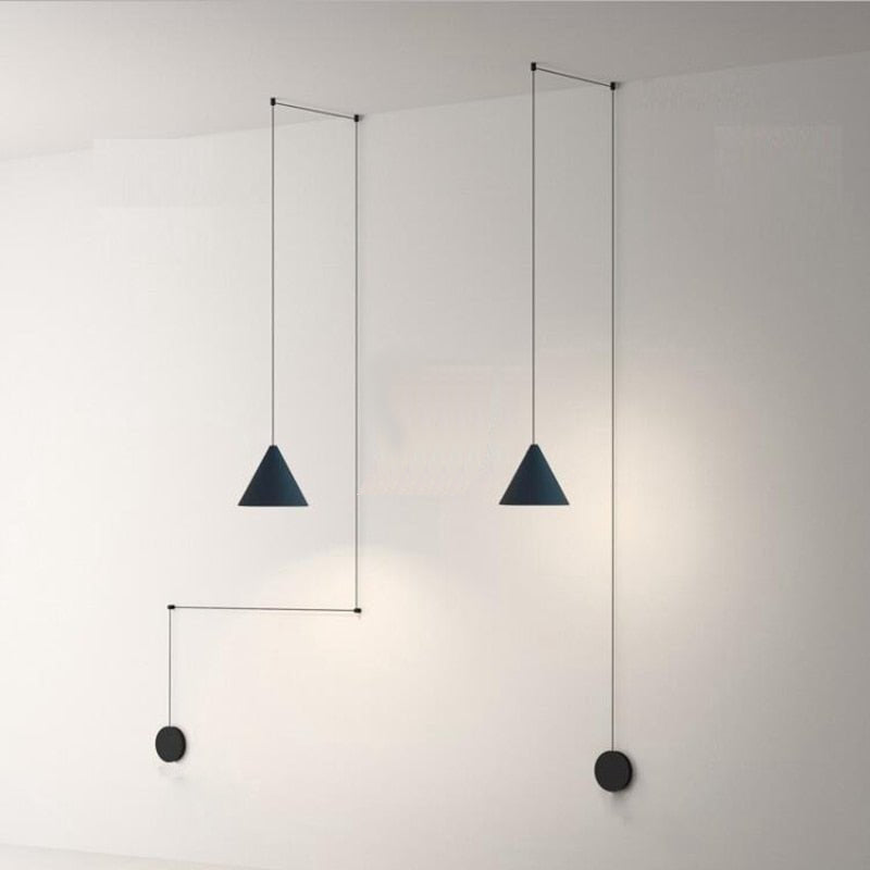 Minimalista függőlámpa | Fekete fém függeszték | Euroselle