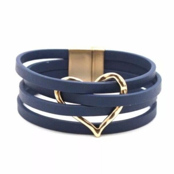 Leder-Wickelarmband mit mehreren Riemen und O-Ringen | Euroselle