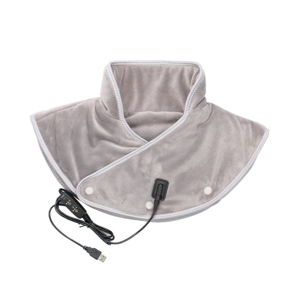 Masajeador térmico para cuello y hombros | Alivio del estrés y relajación muscular | Alimentación por USB y ajustable | Euroselle