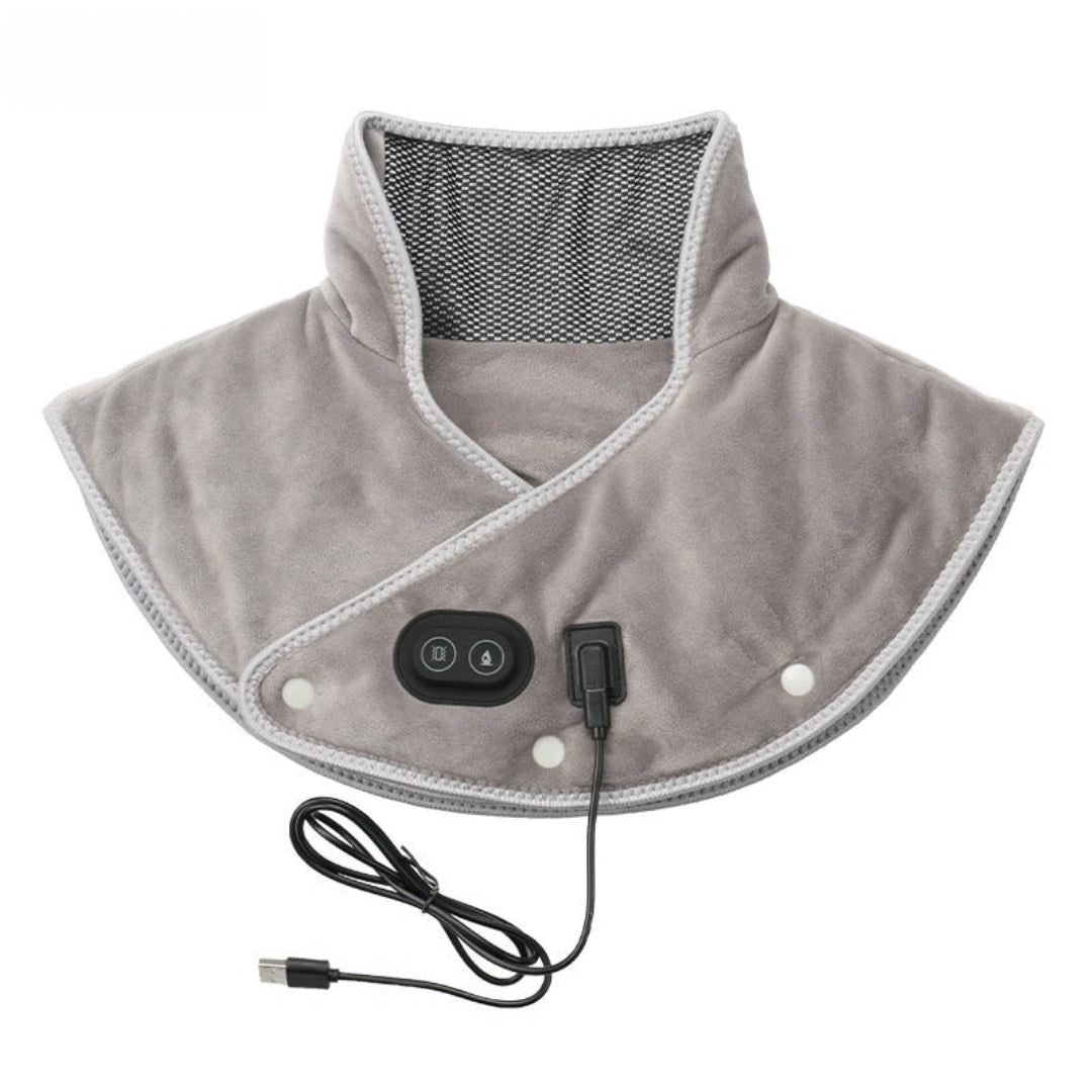Masajeador térmico para cuello y hombros | Alivio del estrés y relajación muscular | Alimentación por USB y ajustable | Euroselle