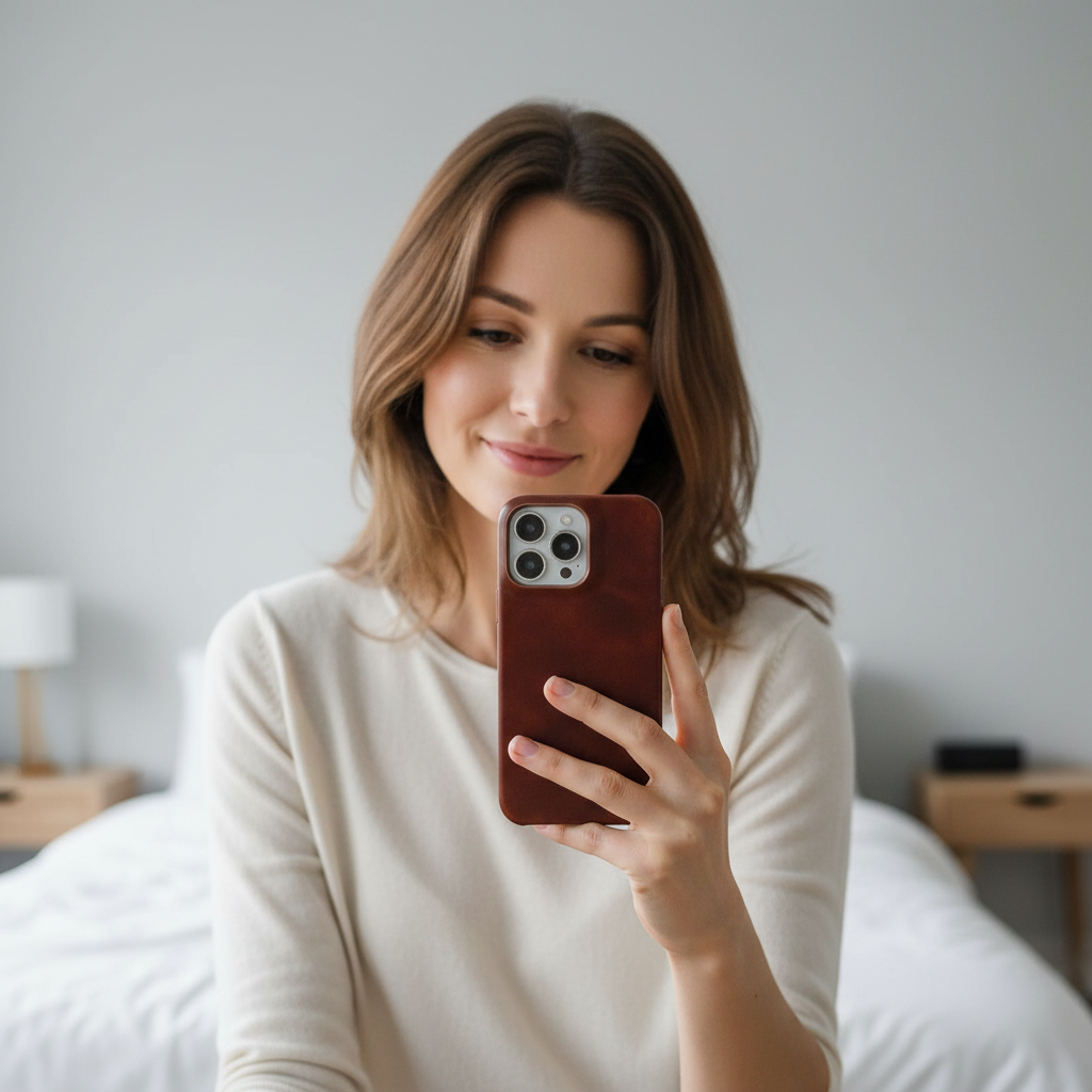 Oljat vaxat äkta läderfodral för Apple iPhone | Euroselle