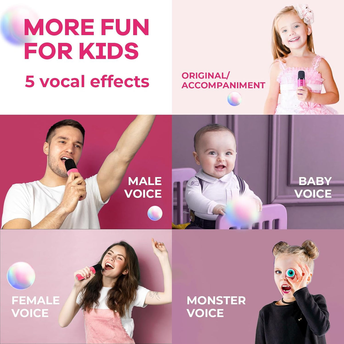 Mini-machine de karaoké portable avec enceinte Bluetooth et 2 microphones sans fil – Veylo | Euroselle