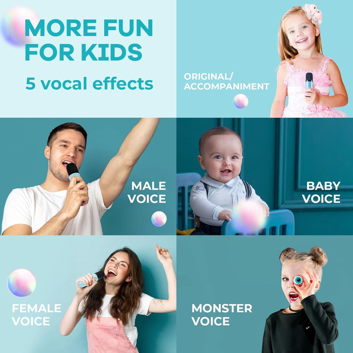 Mini-machine de karaoké portable avec enceinte Bluetooth et 2 microphones sans fil – Veylo | Euroselle