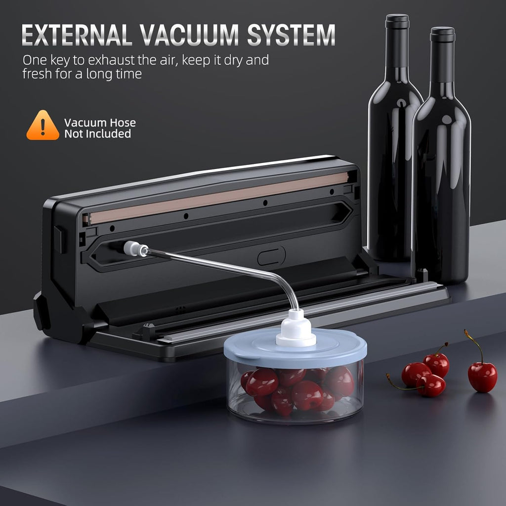 Scelleuse sous vide professionnelle 8-en-1 | Cutter de précision intégré | Modes pour aliments secs et humides | Système de scellage hermétique à LED | Comprend 15 sacs sous vide | Euroselle