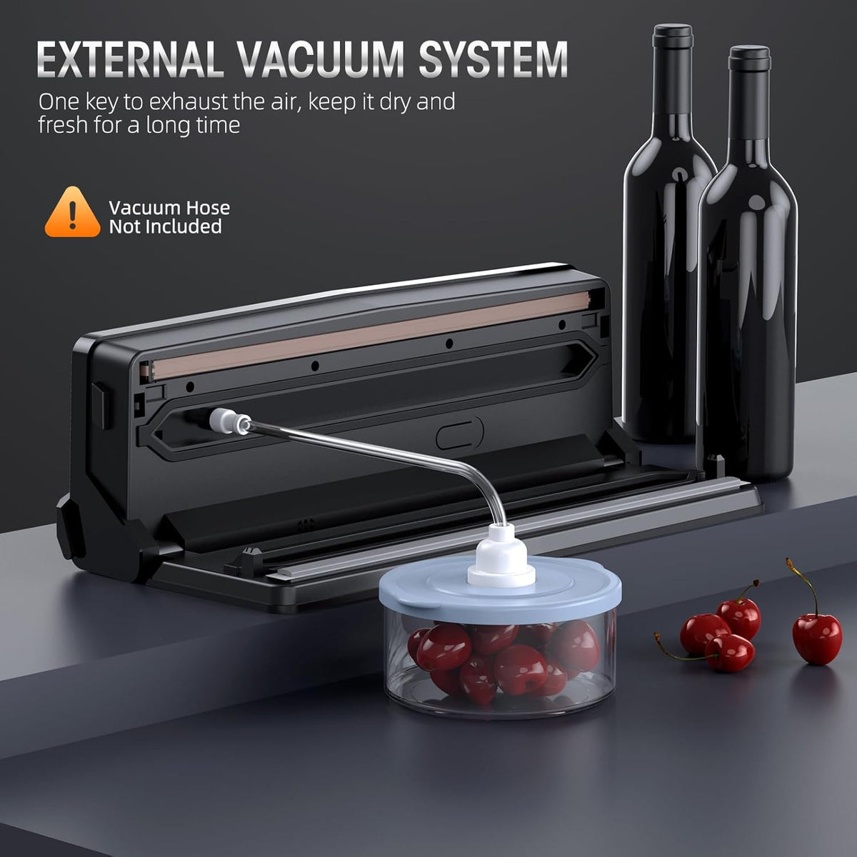 Scelleuse sous vide professionnelle 8-en-1 | Cutter de précision intégré | Modes pour aliments secs et humides | Système de scellage hermétique à LED | Comprend 15 sacs sous vide | Euroselle