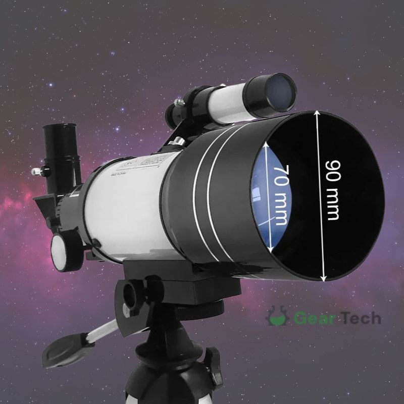Professzionális csillagászati távcső | 70 mm-es apertúra, 300 mm-es fókusztávolság és egyszerű beállítás csillagászathoz és természetmegfigyeléshez | Euroselle