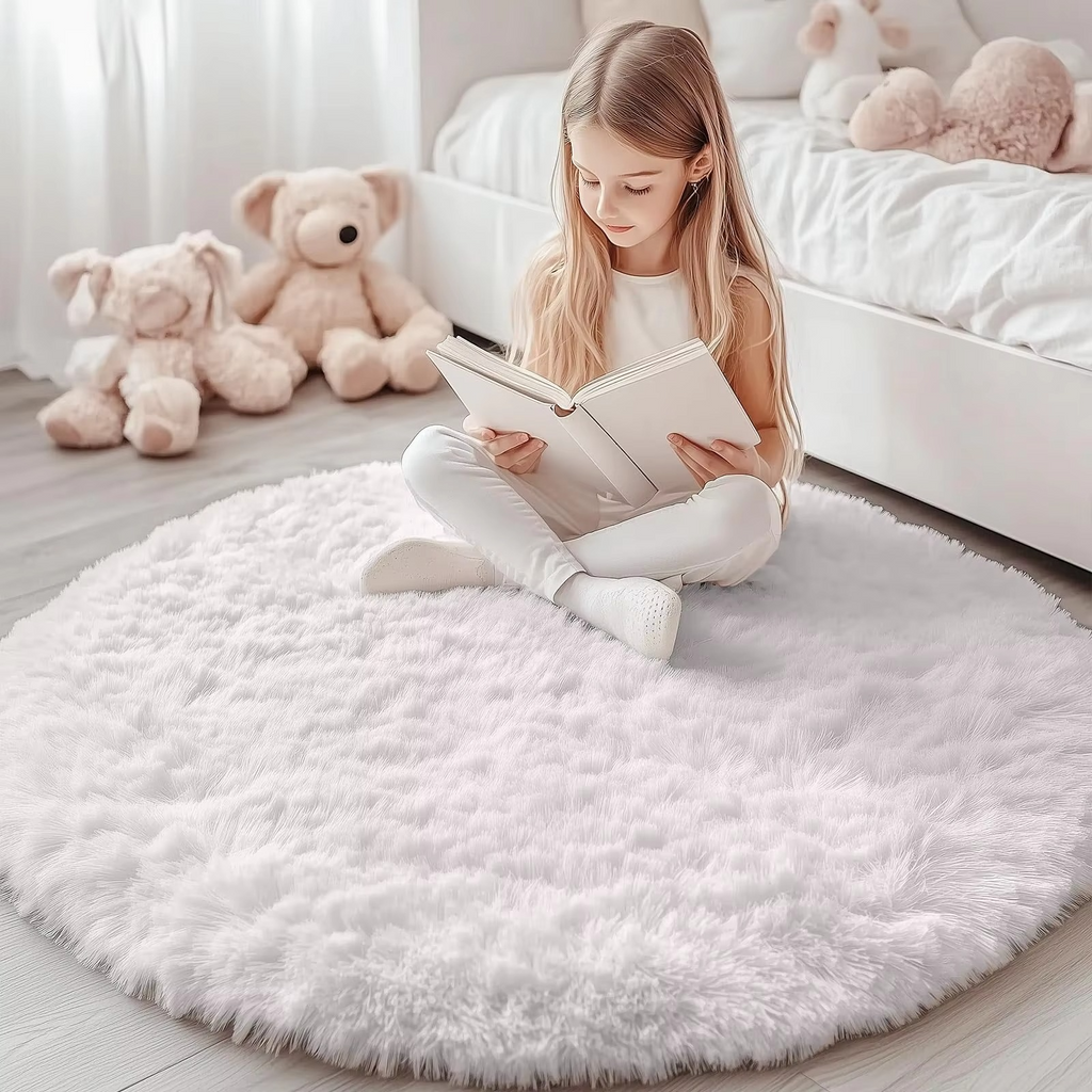Rundt shaggy-tæppe 150 cm | Euroselle
