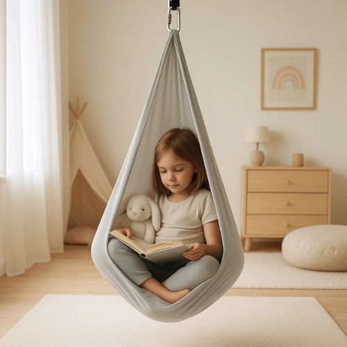 RustNest Cotton Therapy Sling | Lugnande djupt tryck | Svart, 100×280 cm | Euroselle