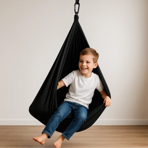 RustNest Cotton Therapy Sling | Soothing Deep Pressure | Black, 100×280 cm | Euroselle