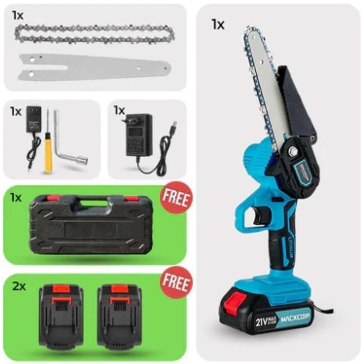 SharpCut 6″ kabellose Kettensäge | Leistungsstark und ergonomisch | Leicht | Euroselle