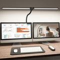 Shinetech LED-skrivebordslampe til hjemmekontoret, 4000 K neutralhvid arkitektarbejdslampe med dobbelt lampehoved og klemme, dæmpbar og justerbar | Euroselle