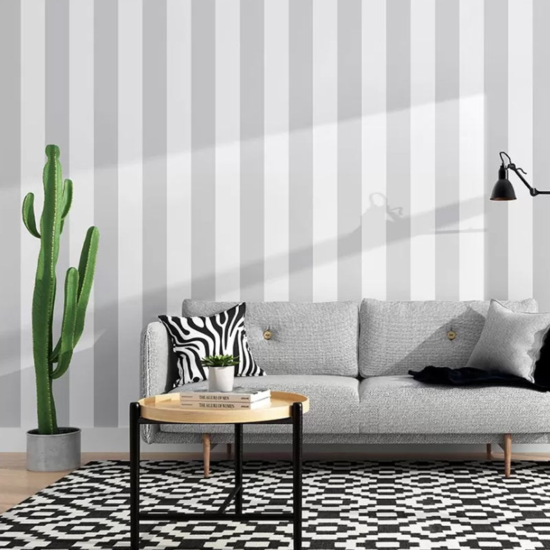 Simple Wide Stripes Non-Adhesive Wallpaper for Coffee Room and Clothing Store, 33 Feet x 20.5 Inches | Euroselle