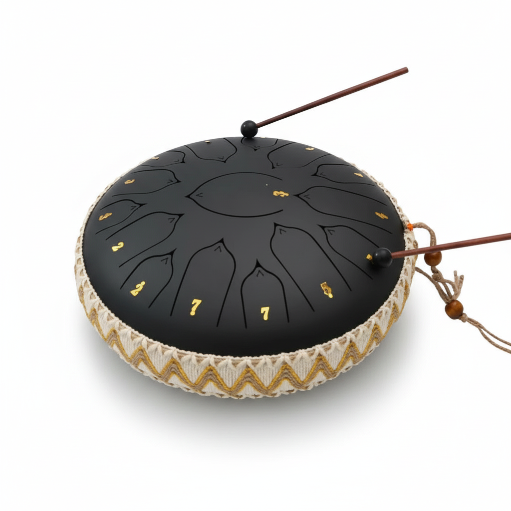 Steel Tongue Drum: C-dur, harmonisk resonans, køller og tilbehør | Euroselle