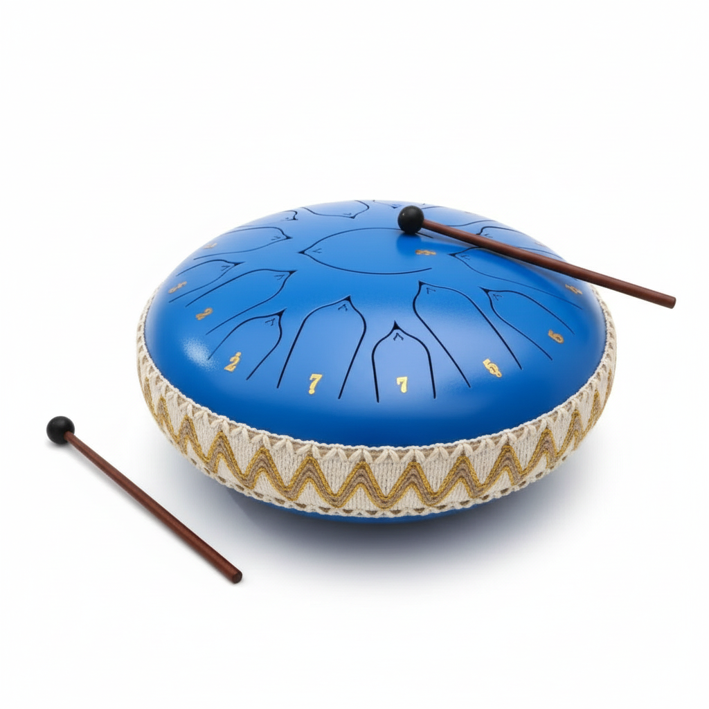Steel Tongue Drum: C-dur, harmonisk resonans, køller og tilbehør | Euroselle