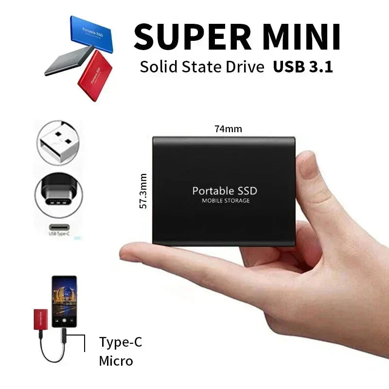 TEHNOLOGIE | SSD extern Mini de 128GB | Stocare portabilă USB 3.1 | Euroselle
