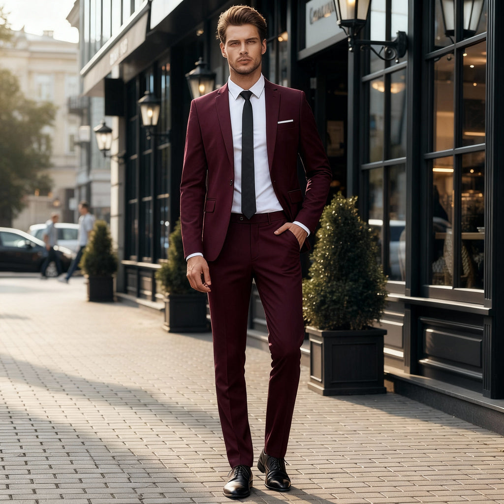Costum business slim fit rafinat | Euroselle