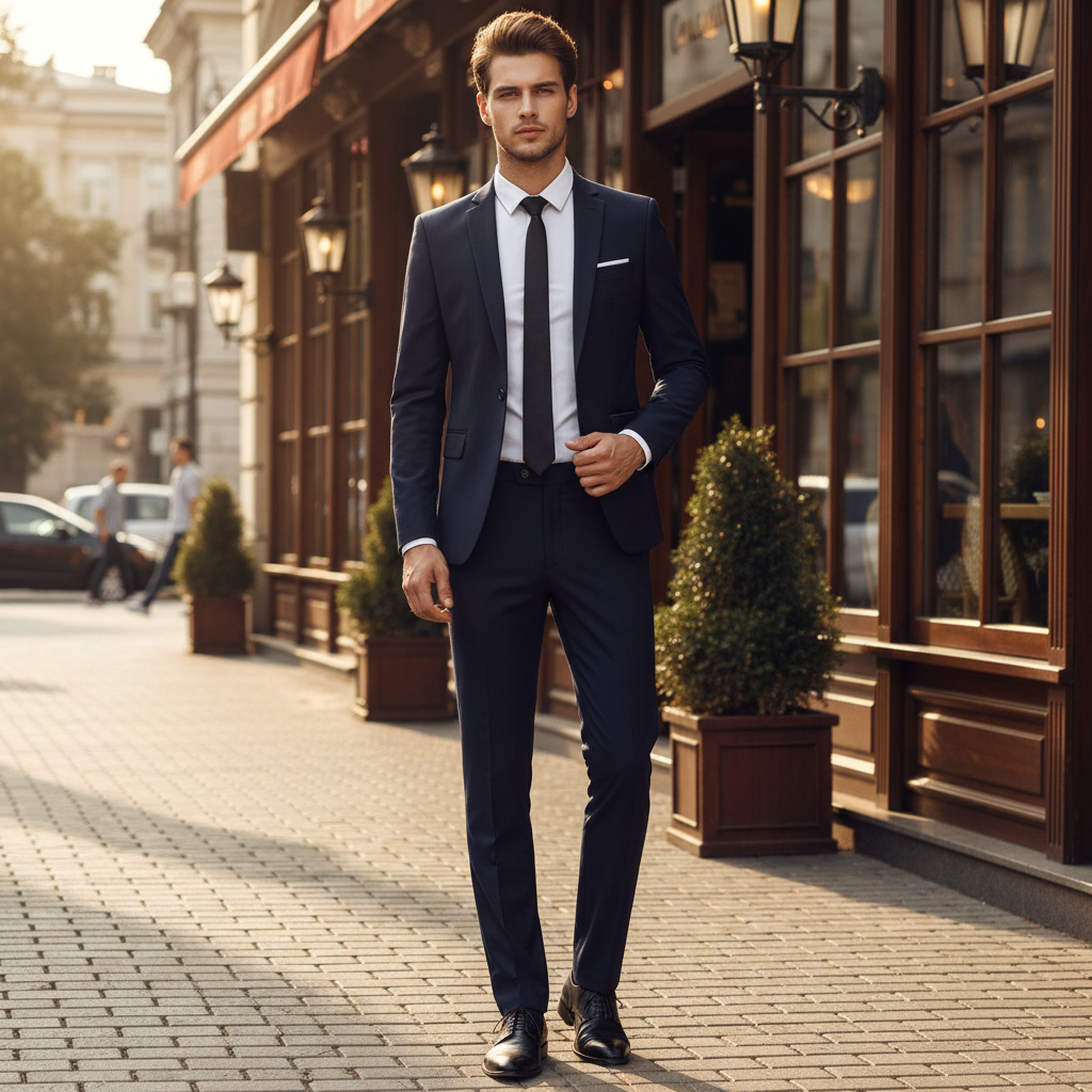 Costum business slim fit rafinat | Euroselle