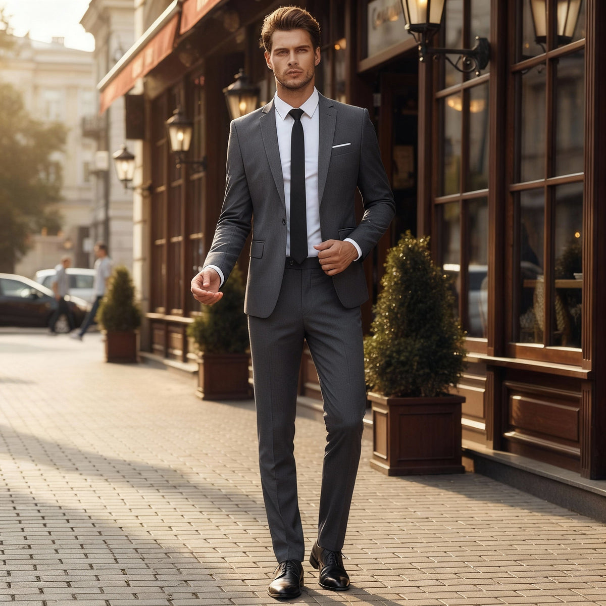 Costum business slim fit rafinat | Euroselle