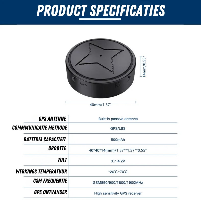 Euroselle UltraTrack | Μαγνητικός μίνι GPS tracker | Εντοπισμός θέσης σε πραγματικό χρόνο και καταγραφή στο cloud | Μπαταρία 500mAh με συναγερμό χαμηλής κατανάλωσης | Διπλή λειτουργία GPS/LBS | Συναγερμός κλοπής και δόνησης | Euroselle